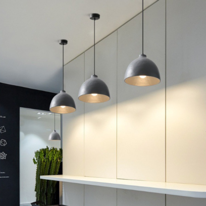 Byers Industrial LED Pendant Light Resin Bowl Bedroom