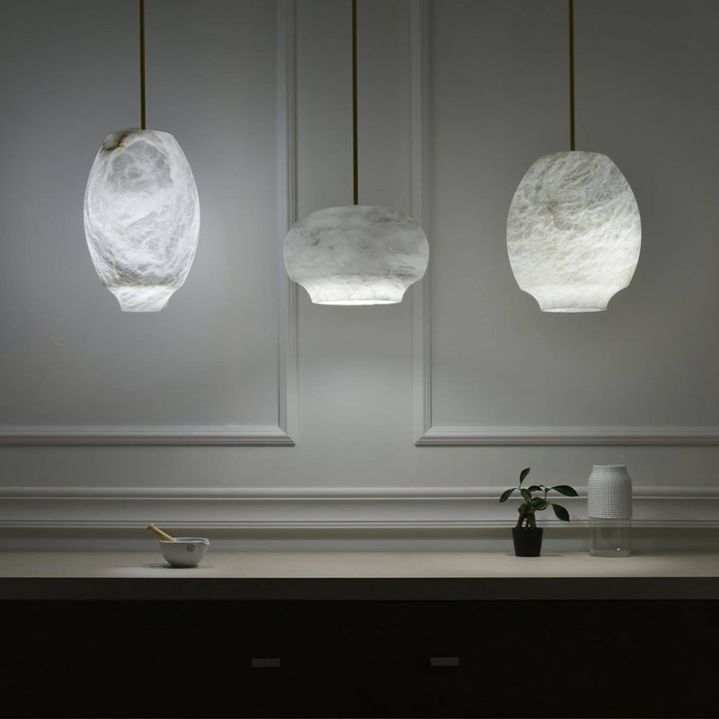 Jade Pendant Lamp Gorgeous Contemporary Alabaster Study Room Dining Room