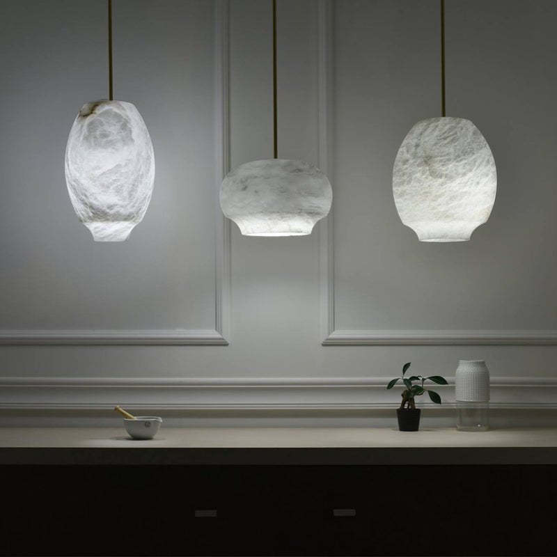 Jade Pendant Lamp Gorgeous Contemporary Alabaster Study Room Dining Room