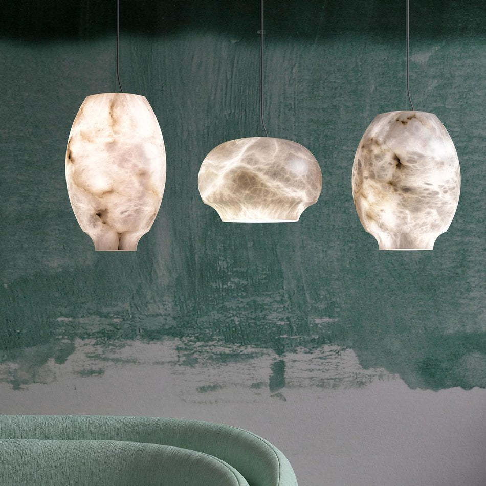 Jade Pendant Lamp Gorgeous Contemporary Alabaster Study Room Dining Room