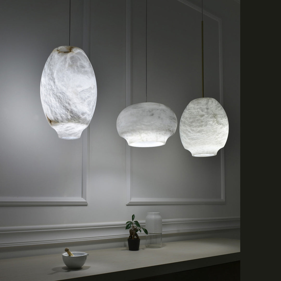 Jade Pendant Lamp Gorgeous Contemporary Alabaster Study Room Dining Room