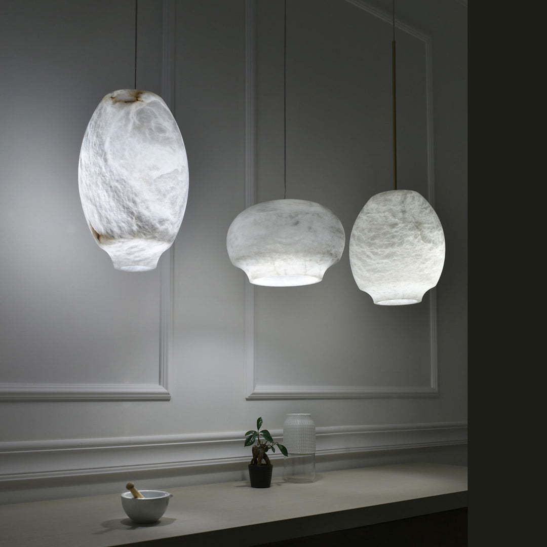 Jade Pendant Lamp Gorgeous Contemporary Alabaster Study Room Dining Room