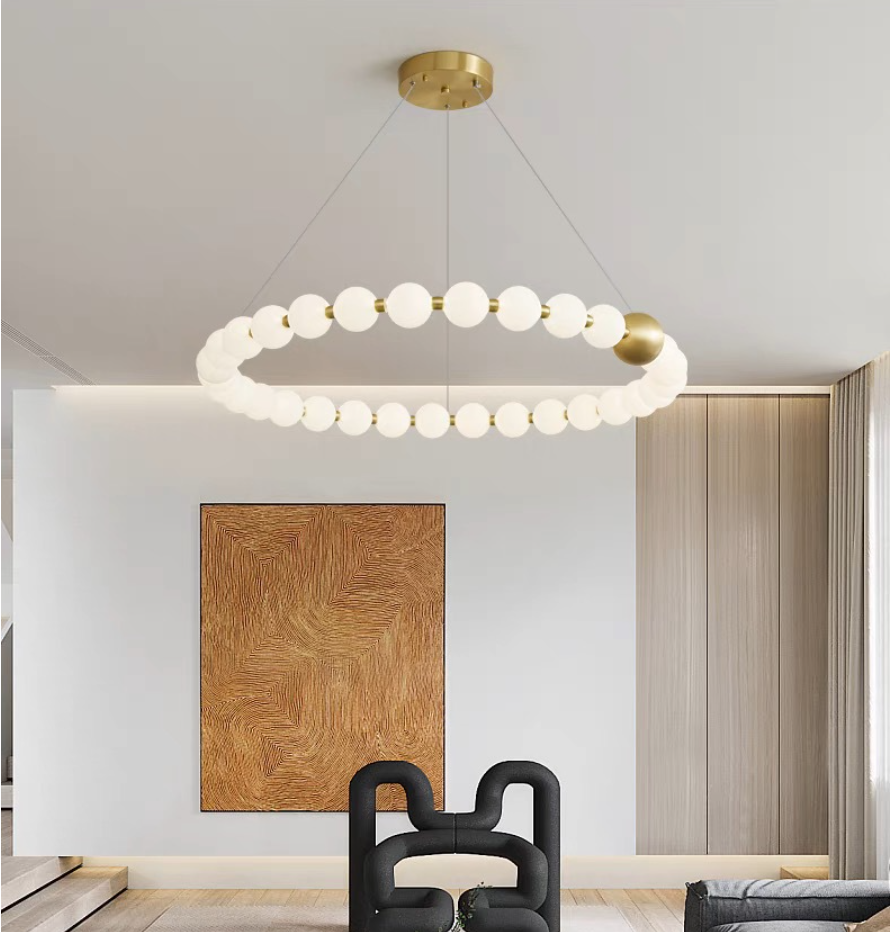 Valentina Modern Ring Metal Acrylic Pendant Light Dining Room Bedroom