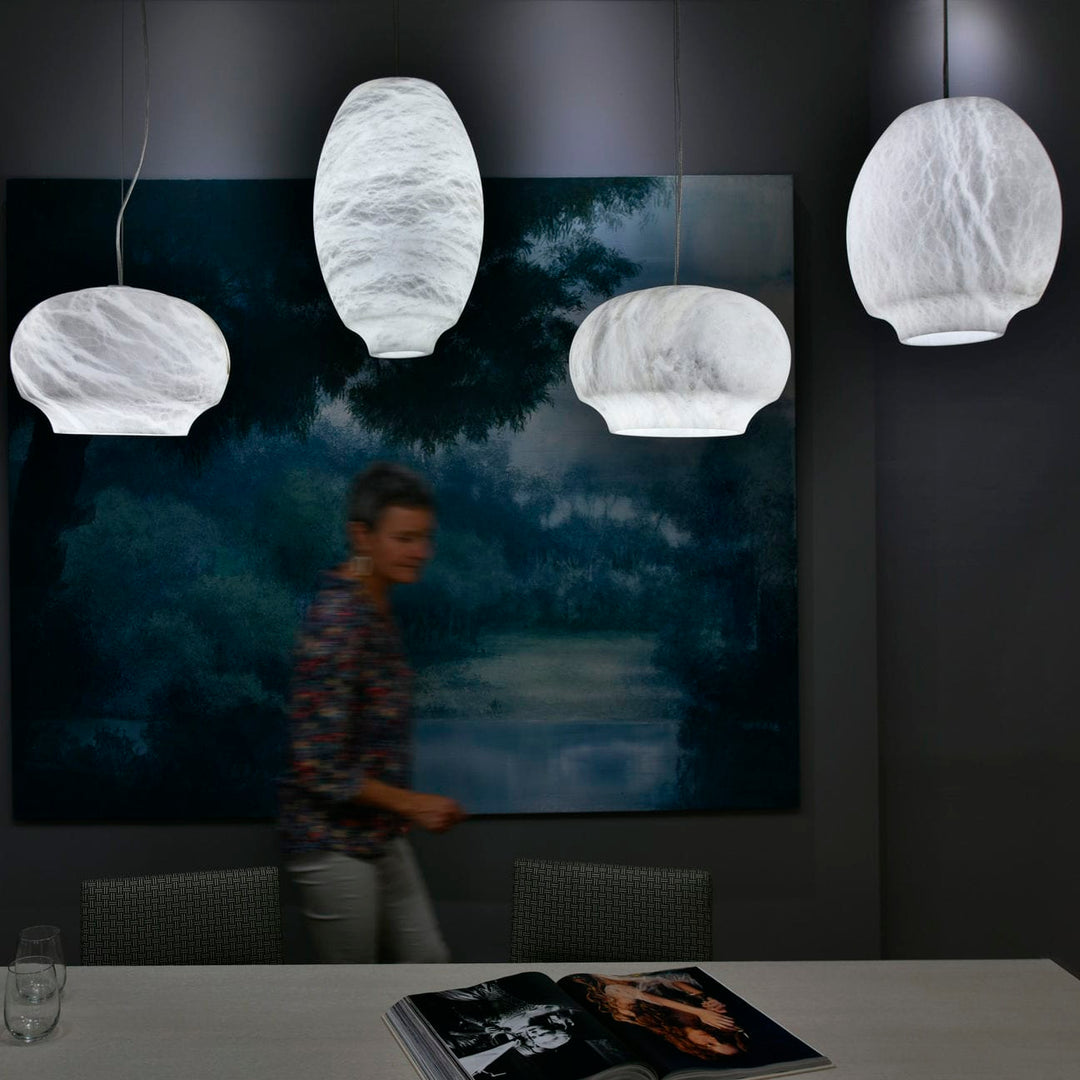 Jade Pendant Lamp Gorgeous Contemporary Alabaster Study Room Dining Room