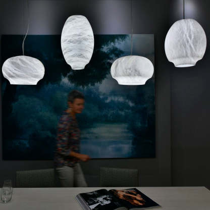 Jade Pendant Lamp Gorgeous Contemporary Alabaster Study Room Dining Room