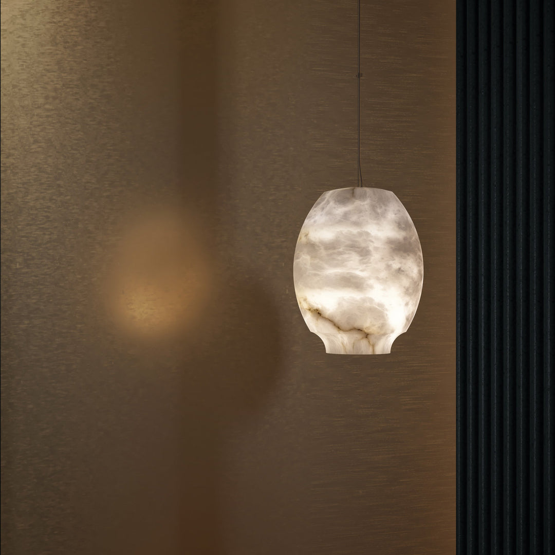 Jade Pendant Lamp Gorgeous Contemporary Alabaster Study Room Dining Room
