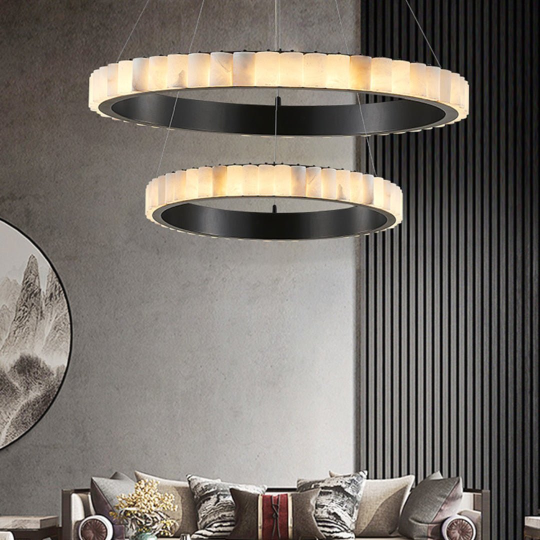 Jade Chandelier Minimalism Contemporary Alabaster Living Room Dining Room