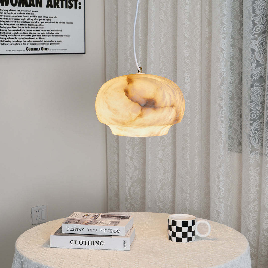 Jade Pendant Lamp Gorgeous Contemporary Alabaster Study Room Dining Room