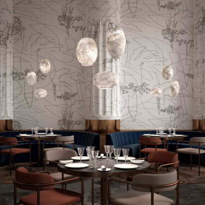 Jade Pendant Lamp Gorgeous Contemporary Alabaster Study Room Dining Room