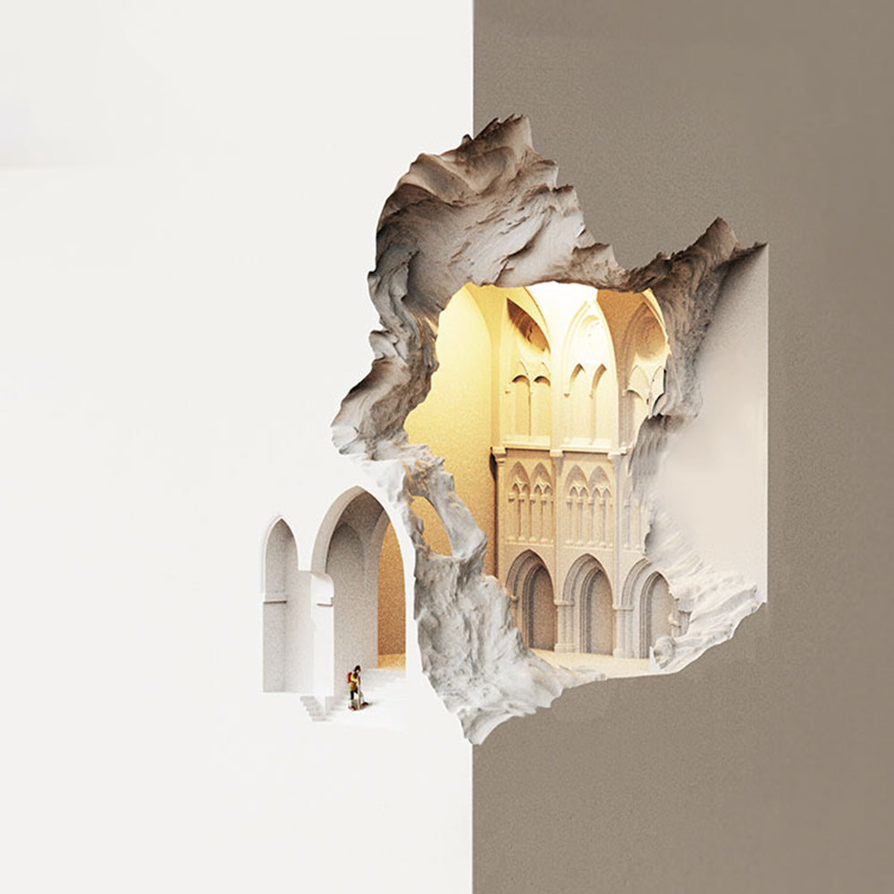 Félicie Art Deco Flush LED Plaster Wall Lamp, White