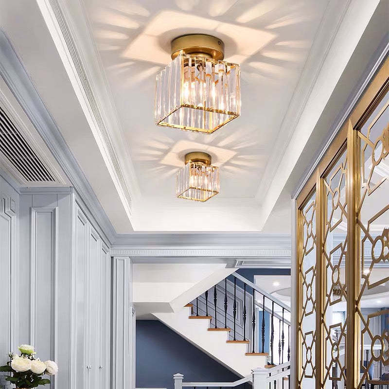 Herbert Modern Flush Mount Ceiling Light Black Gold Glass Bedroom