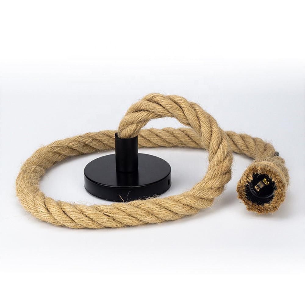 Alessio hemp rope pendant light for cafe/restaurant lighting.