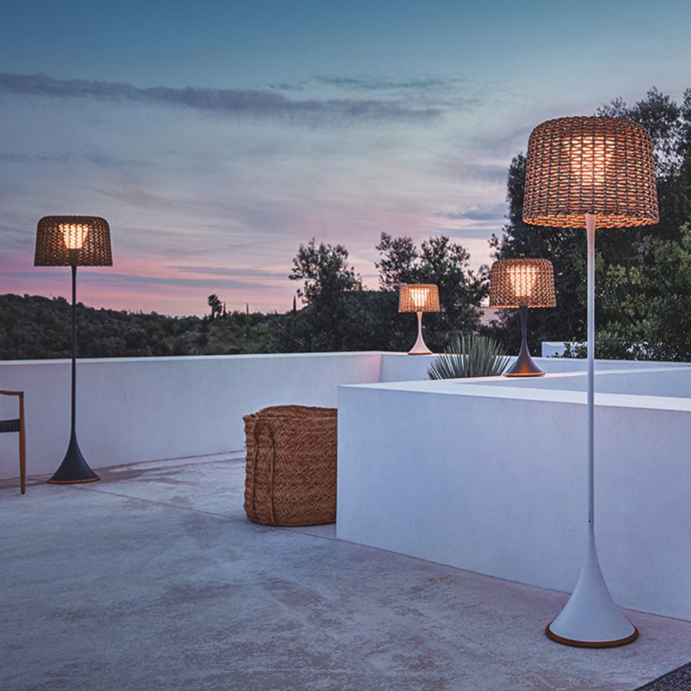 Ritta Waterproof Outdoor Floor Lamp, Rattan，Balcony/Terrace