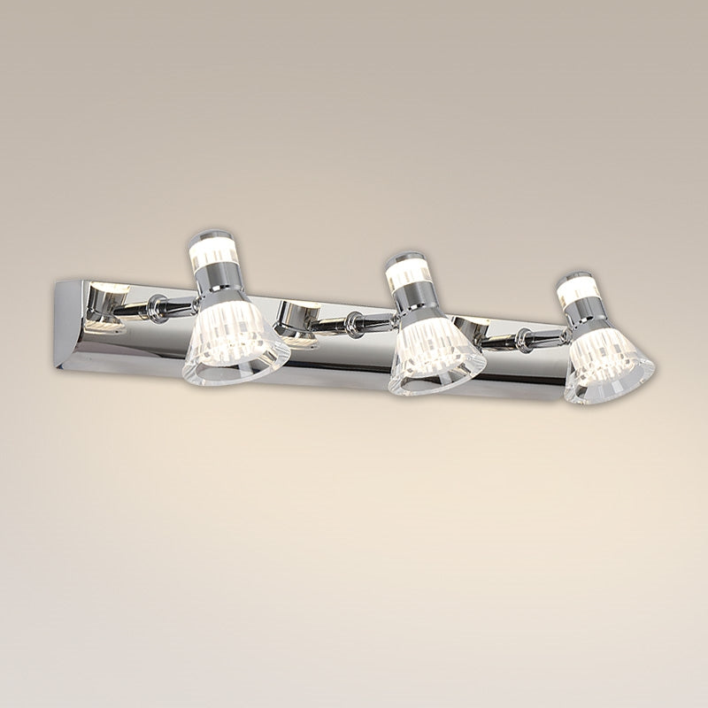 Kristy Conic Modern Multi Metal Mirror Front Vanity Wall Lamp