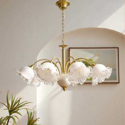 Lily Retro LED Metal Glass Chandeliers Living Room Bedroom