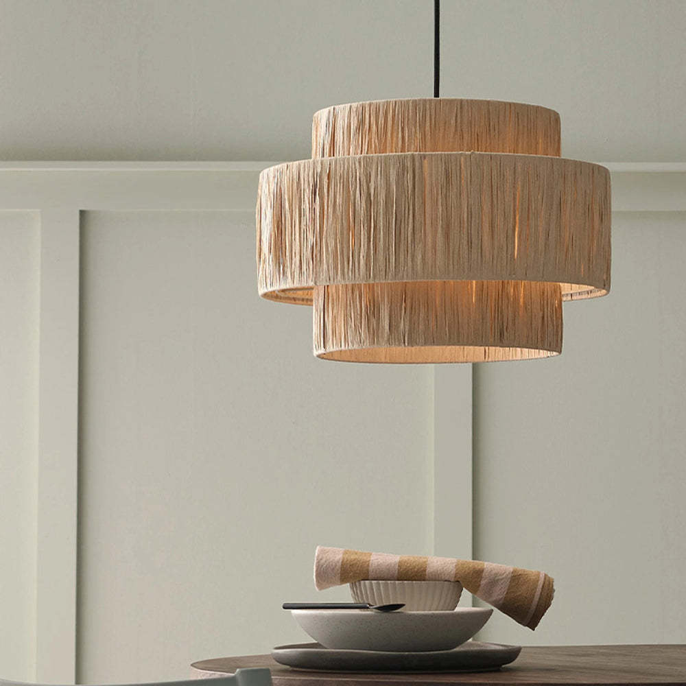 Muto Rustic Boho Rattan Pendant Light, 3 Style
