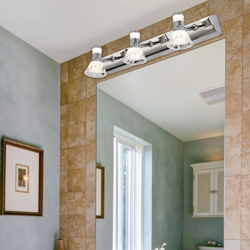 Kristy Conic Modern Multi Metal Mirror Front Vanity Wall Lamp