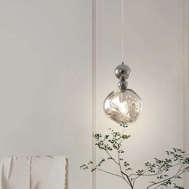 Retro LED Pendant Light Chrome Acrylic Bedroom/Living Room | Las Sola