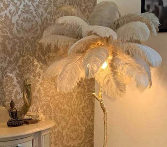 O'Moore Nordic Luxury Unique Ostrich Feather Floor Lamp/Table Lamp