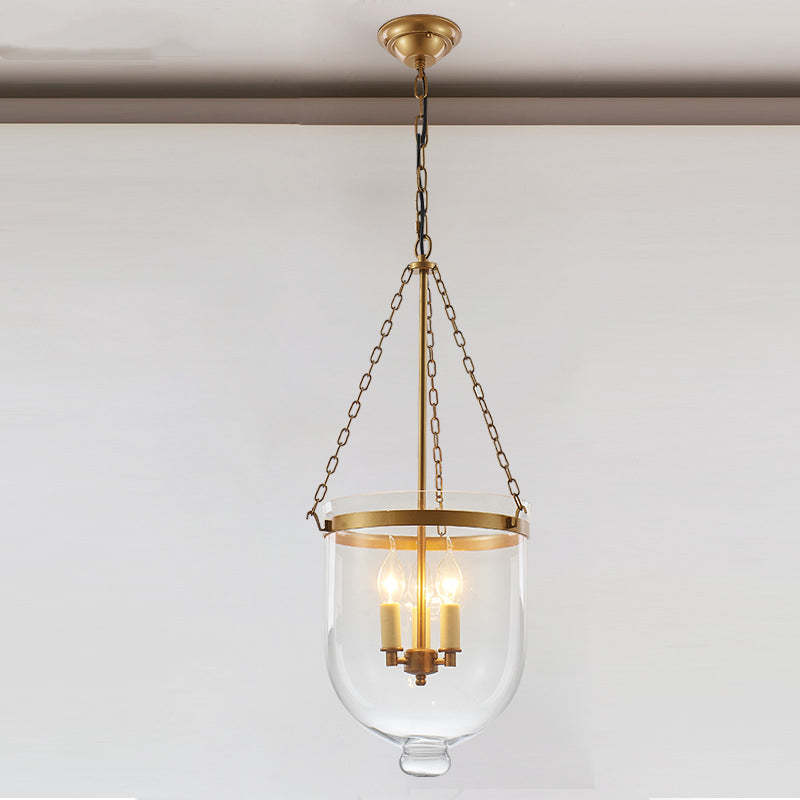 Alessio industrial pendant light with glass shade