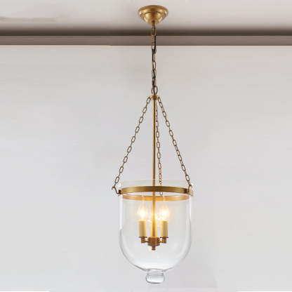 Alessio industrial pendant light with glass shade