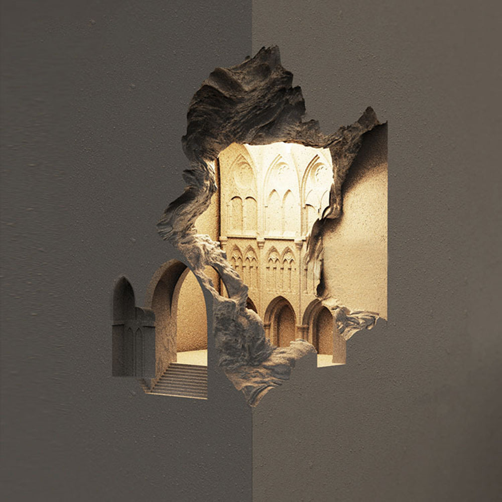 Félicie Art Deco Flush LED Plaster Wall Lamp, White