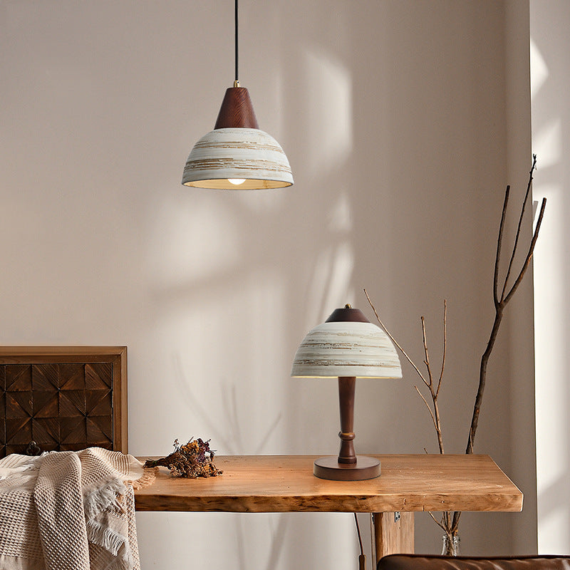 Ozawa Nordic LED Pendant Light Metal Ceramic Wood Bedroom
