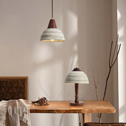 Ozawa Nordic LED Pendant Light Metal Ceramic Wood Bedroom