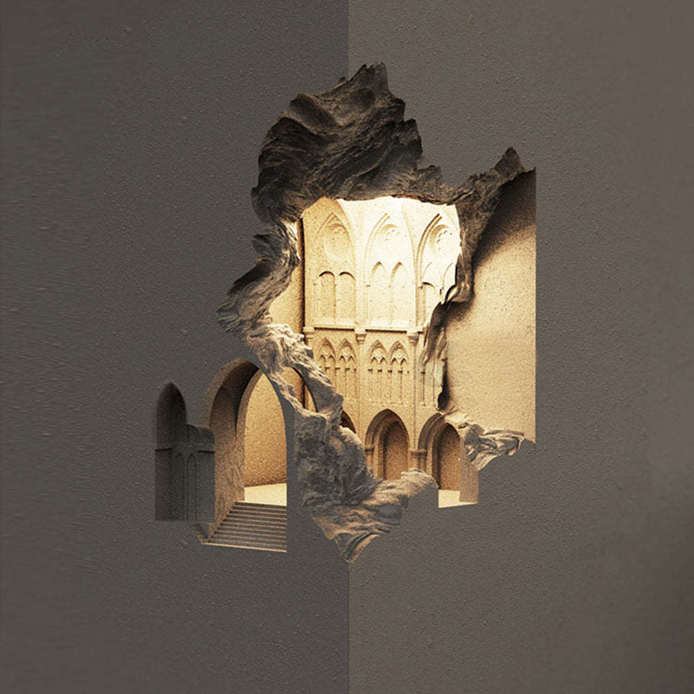 Félicie Art Deco Flush LED Plaster Wall Lamp, White