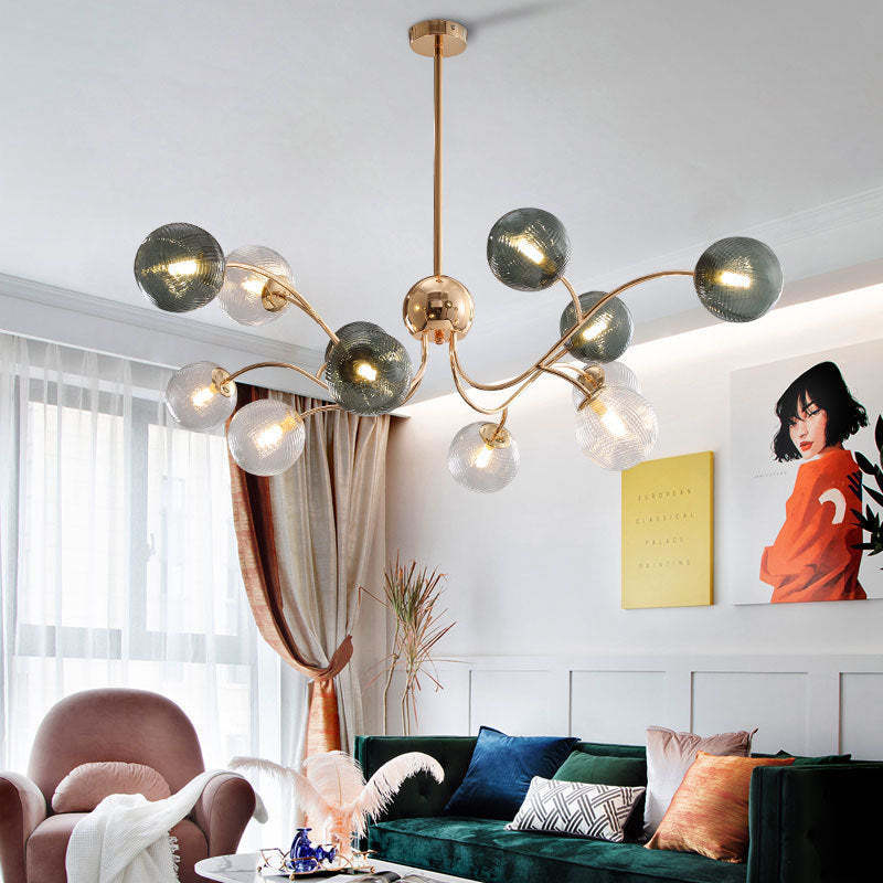Valentina Modern LED Pendant Light Metal/Glass Living/Dining Room