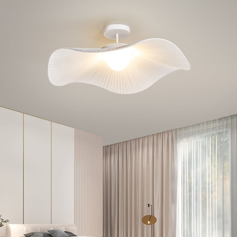 Modern white flush mount ceiling light, bedroom lighting fixture, LED