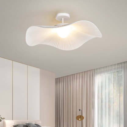Modern white flush mount ceiling light, bedroom lighting fixture, LED