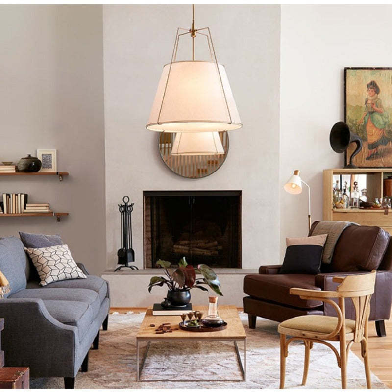 Renée Modern Conical Metal Fabric Pendant Light Dinging Room