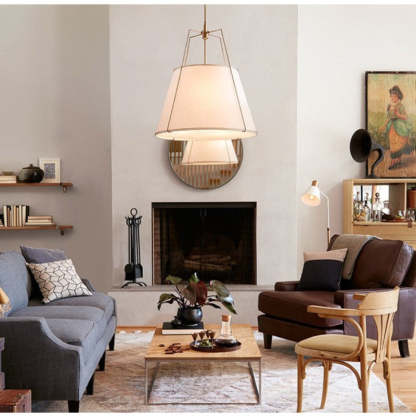 Renée Modern Conical Metal Fabric Pendant Light Dinging Room