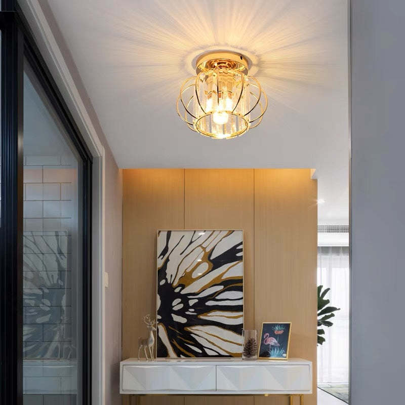 Herbert Modern Flush Mount Ceiling Light Black Gold Glass Bedroom