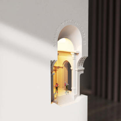 Félicie Art Deco Flush LED Plaster Wall Lamp, White