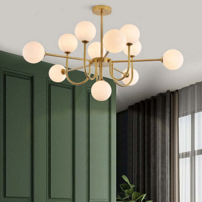 Valentina Modern LED Chandelier Gold Glass Living/Dining Room/Bedroom