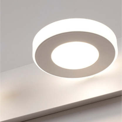 Leigh Minimalist Round Metal Wall Lamp, White, Bathroom