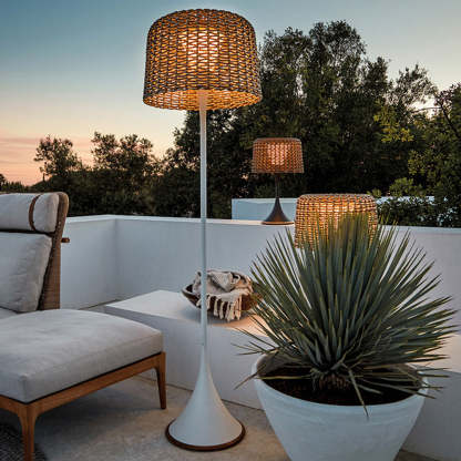 Ritta Waterproof Outdoor Floor Lamp, Rattan，Balcony/Terrace