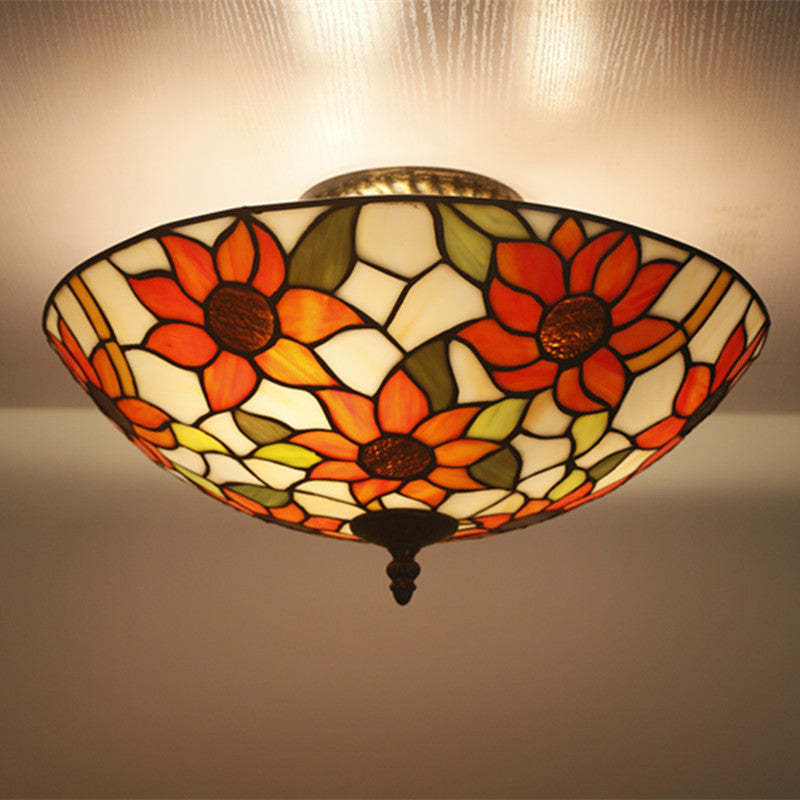 Eryn Luxury Flush Mount Ceiling Light Colorful Sunflower Bedroom