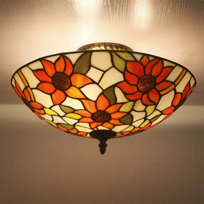 Eryn Luxury Flush Mount Ceiling Light Colorful Sunflower Bedroom