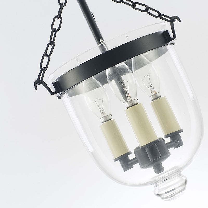 Alessio Industrial Pendant Light with Clear Glass Shade