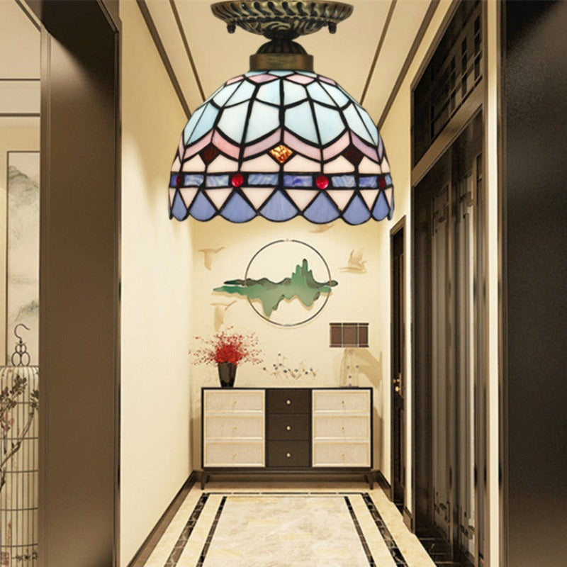Eryn Vintage LED Flush Mount Ceiling Light Blue Living Room