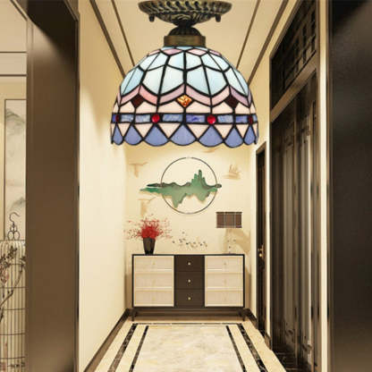 Eryn Vintage LED Flush Mount Ceiling Light Blue Living Room