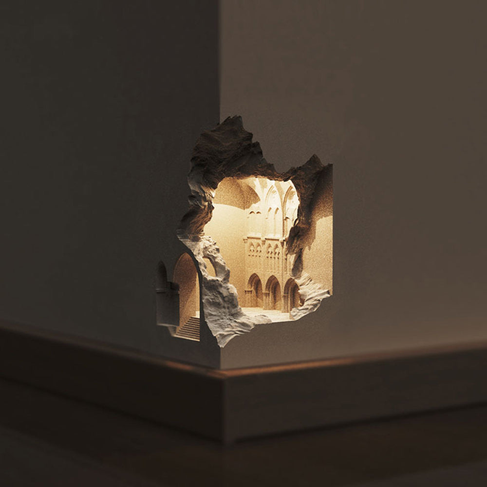 Félicie Art Deco Flush LED Plaster Wall Lamp, White