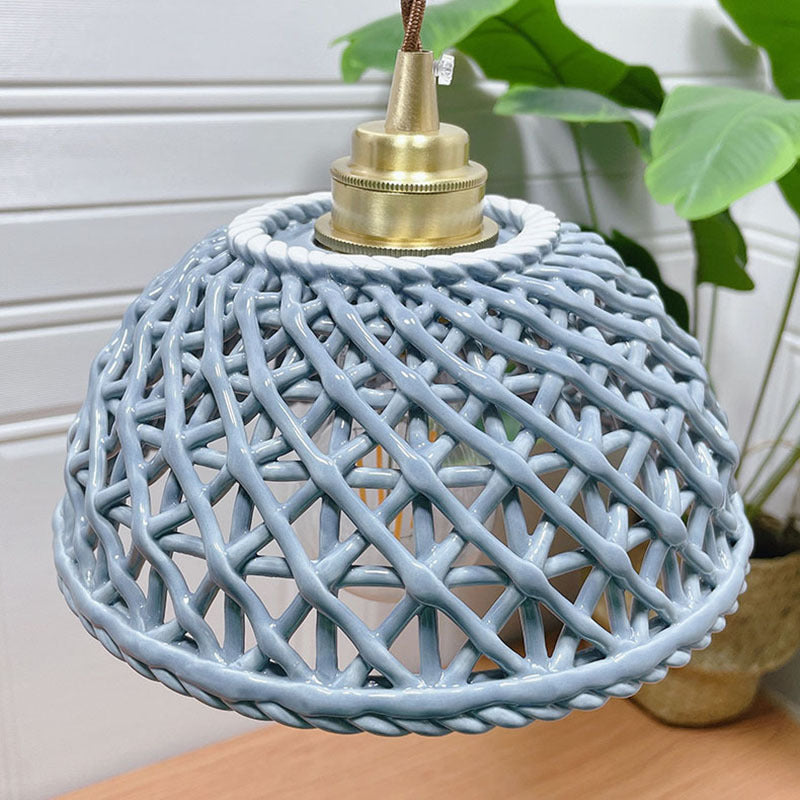 Hailie Retro Nordic Pendant Light Metal Ceramic Bar Bedroom
