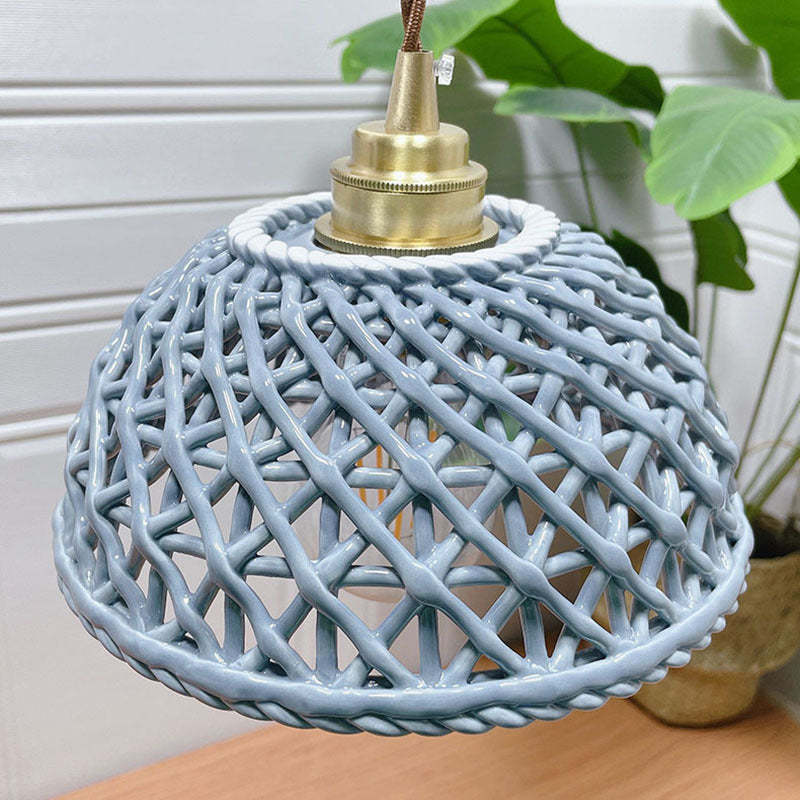 Hailie Retro Nordic Pendant Light Metal Ceramic Bar Bedroom