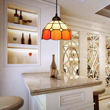 Eryn Dome Shade European Pendant Light Stained Glass Living Room