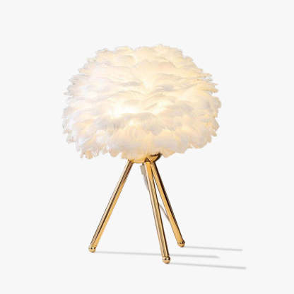 O'Moore Modern Feather Table Lamp Tripod, White/Grey/Pink/Hot Pink