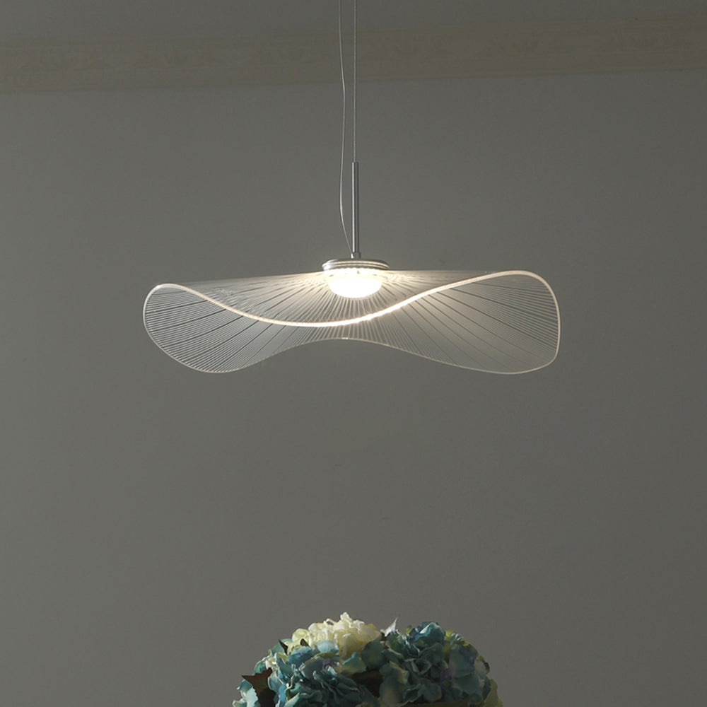 Carins Designer Lotus Leaf Shaped Metal Pendant Light,White